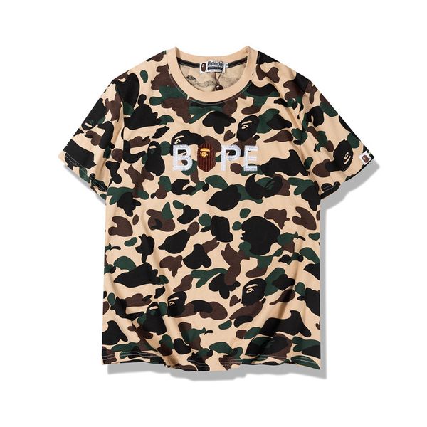 

Bape Новая мода мужская Стилист Футболка мужская Повседневная шею короткими рукавами Пары хлопка высокого качества тройников