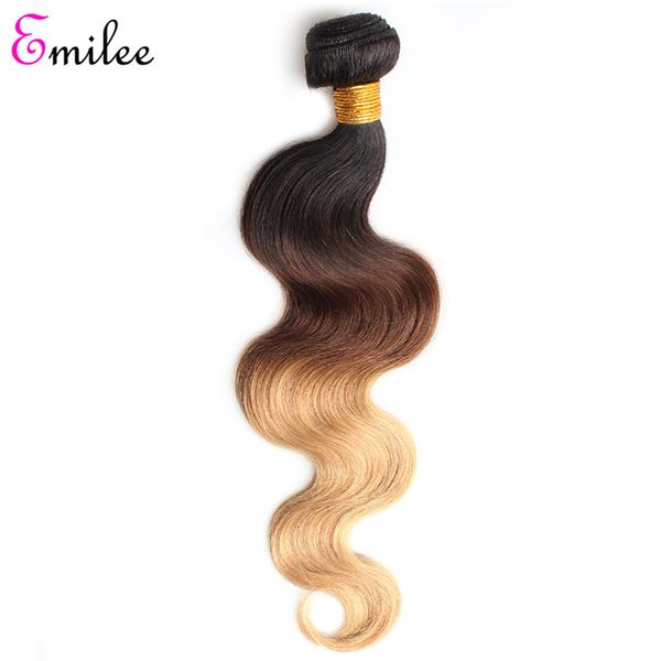 

emilee body wave ombre hair bundle deal t1b 4 27 human hair extensions colored 1b 4 27 remy hair bundles, Black