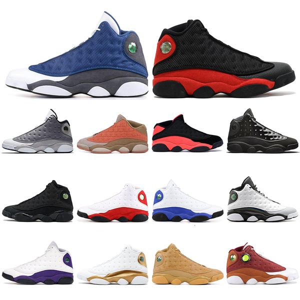 

flint bred 13 13s mens basketball shoes lakers cap and gown atmosphere grey clot sepia stone chicago altitude mens trainers women sneakers, Black