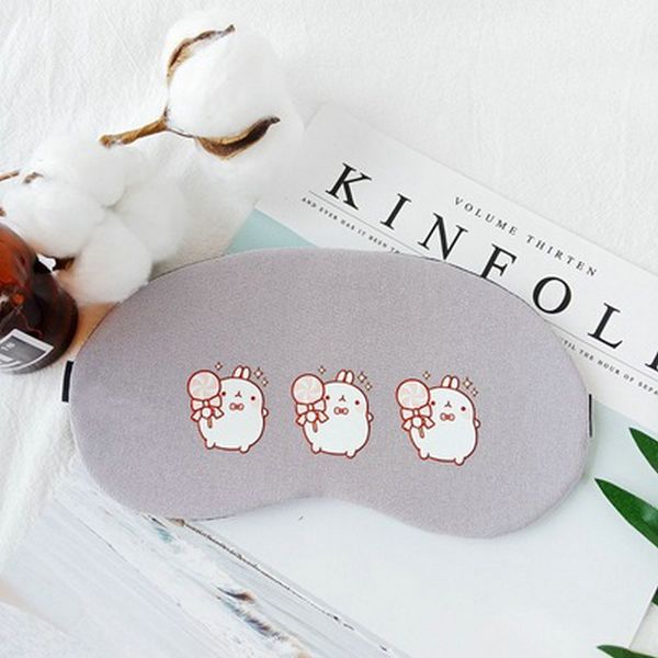 

pale lilac cartoon sleep eye mask cartoon mole with glasses ice compress designer sleep masks travelling sleep rest accessories tshzk