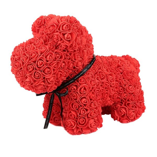

valentines gift 37cm romantic artificial rose dog for wedding girlfriend anniversary gift creative diy present