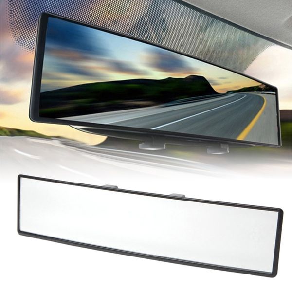 

universal 300mm car rear mirror wide-angle rearview mirror auto wide convex curve interior clip on rear view