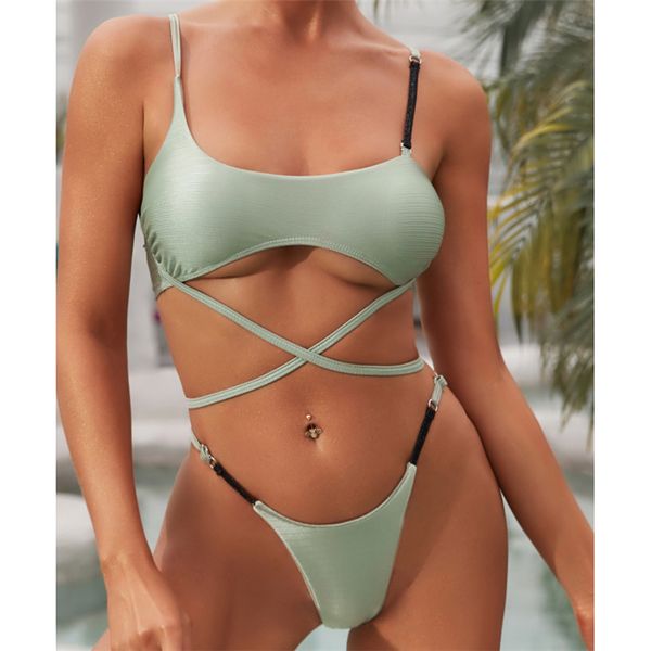 

bikinis set high cut swim bathing suit women two pieces bandage bikini swimwear 2021 summer beachwear solid brazilian swimsuit biquini