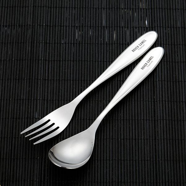 

rover camel titanium polished spoon fork cutlery set lightweight dinner fork spoon home outdoor tableware camping hiking picnic