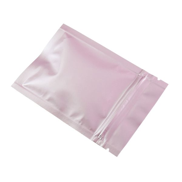 

8*12cm wholesale 200pcs pink self seal aluminum foil food candy sugar storage bags zipper zip lock mylar bag smell proof grade packing