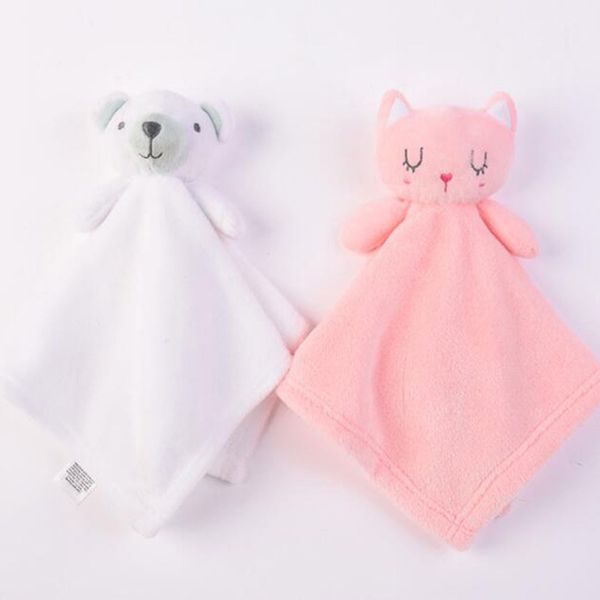 

baby plush toy appease towel infant coral fleece doll sleep peace pad lovely cartoon towel soft cotton playmate sleeping toys