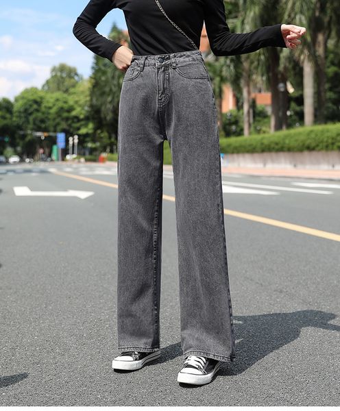 

orchid grey cowboy female wide-legged fashion new pants, Blue