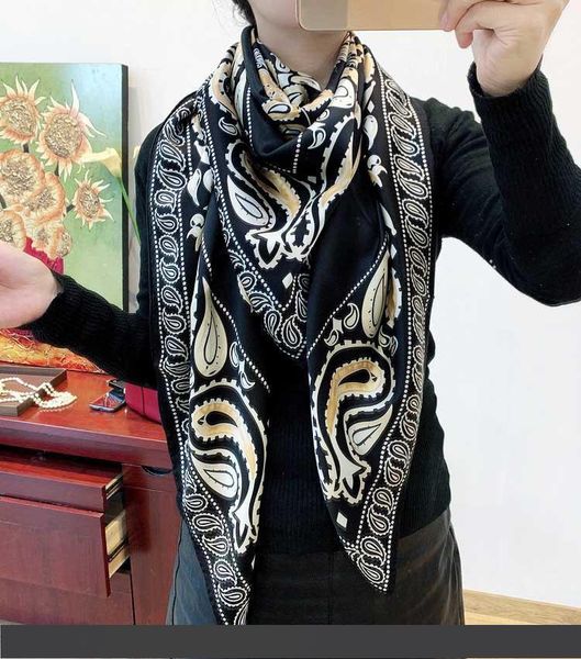 

brand designer silk scarves 140*140cm large scarfs square scarf and shawls wraps hijabs pashmina large coverup gift real s, Blue;gray