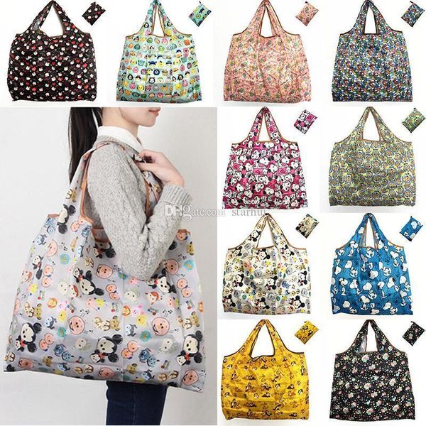 

waterproof nylon foldable shopping bags reusable storage bag eco friendly shopping bags tote bags large capacity wx9-203