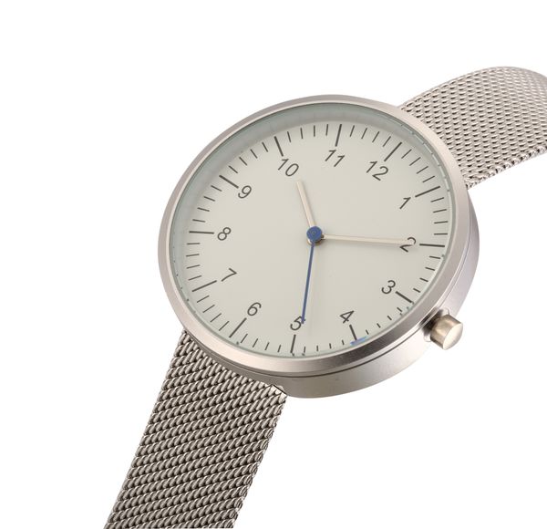 

мужские часы кожа ремень арабские цифры лица кварц синий игла, Slivery;brown