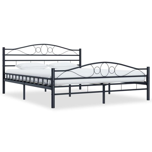 

black steel bed frame 140x200 cm bedroom furniture