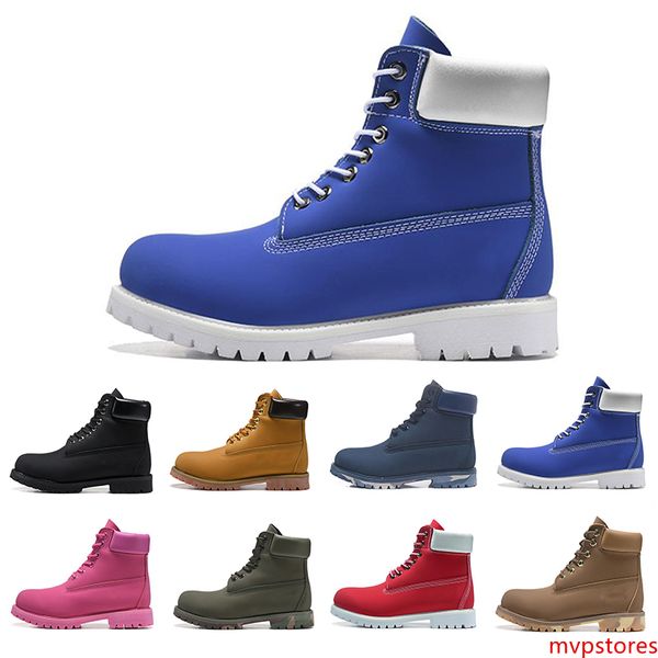

luxury designer man women boots chestnut triple black white blue fashion mens boot outdoor walking shoes