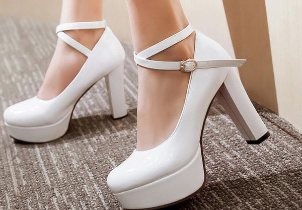 

2020 women's shoes in spring and autumn with new style fashion high heel coarse heel round head waterproof table@as158, Black
