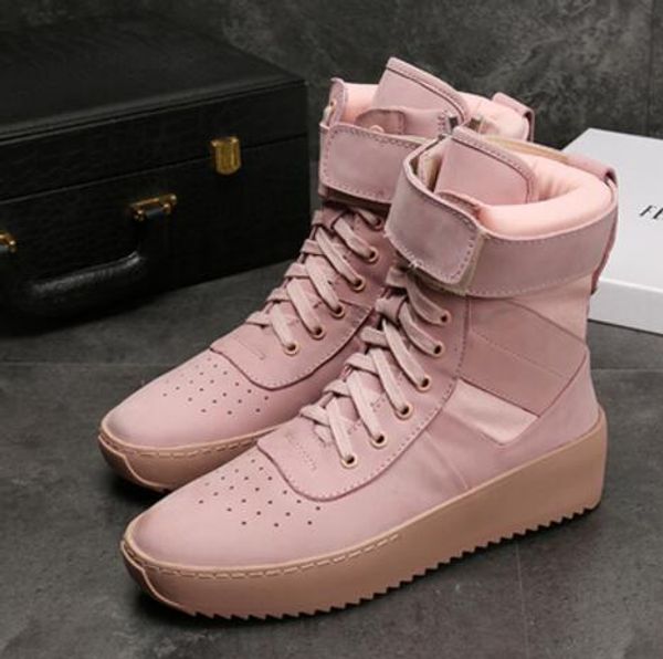 

high fashion new fear of god military sneakers hight army boots men and women fashion shoes martin boots size 38-46, Black
