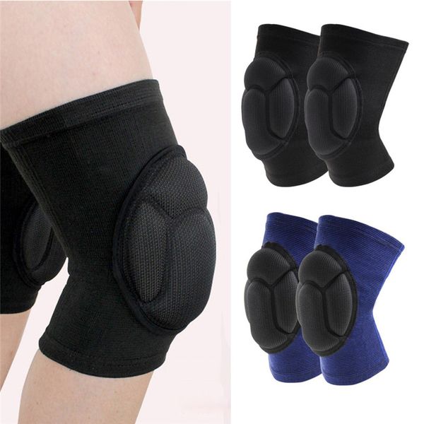 

1 pair sponge football volleyball extreme sports knee pad brace support thickening patella guard lap protect knee protector, Black;gray