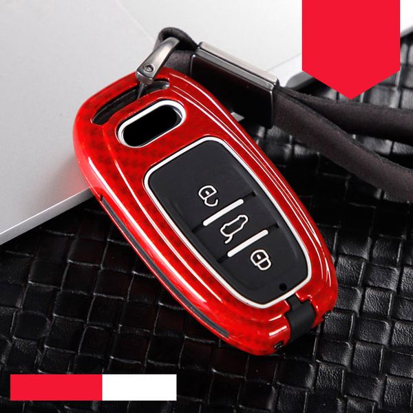 

beautiful zinc alloy+silica gel smart car key case cover for a6l a4l q5 a3 a4 a7 a8 b6 b7 b8 c8 q8 d5 2018 2019 accessories