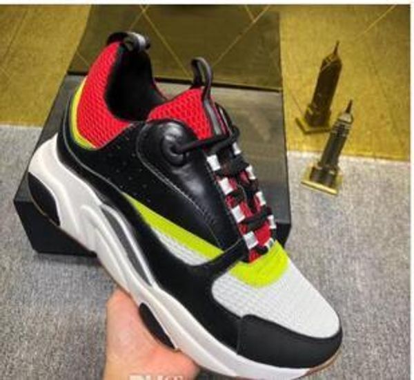 

women's men designer shoes sneaker d leather comfortable casual b22 trainer walking knit meshu up shoes d09, Black