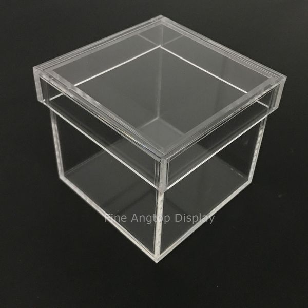 

акриловые внутренний размер 15x15x15cm куб коробки подарок свадебные ювелирные изделия ящики для хранения роза цветок день святого валентина, Black;white
