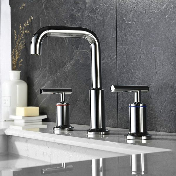 

100soild brass double handles bathroom basin water mixer separate style sink faucet chrome matt black brushed gold tapware