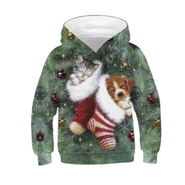 

2020 trendy fashion starry boy unicorn girl sweatshirt hoodie spring cartoon snowman starry hooded jacket children pullover top, Black