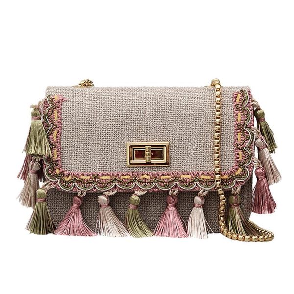 

vintage women weaving tassel shoulder bag messenger bag crossbody retro female small messenger bolsa feminina xx