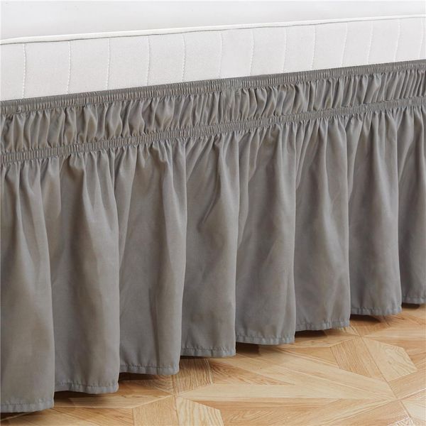 

home l elastic bed skirt 4 colors elastic bed ruffles for twin/queen size dust ruffle pastoral style fit bedspread 4