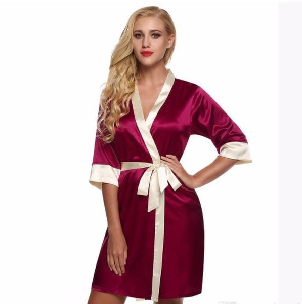 

женская сексуальная шелк вискоза кимоно пижаме мягкое платье пижамы sexy халат 8 фотографии найти похожие lingeries женщина выше колена мини, Black;gray