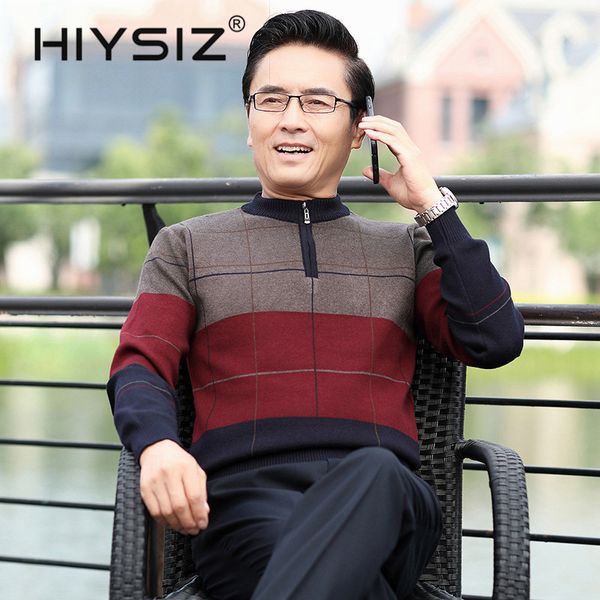 

hiysiz brand sweater men streetwear autumn winter men fashion striped pull homme thick warm cotton sweaters u3003, White;black