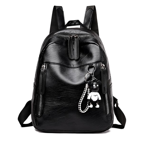 

women 100% pu leather backpack youth backpacks for teenage girls female school shoulder bag travel backpack #hz0015