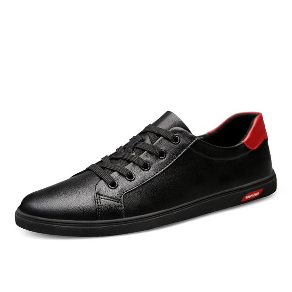 

original walking shoes classic leather shoes summer breathable fashion sneakers black white men platform %h8922