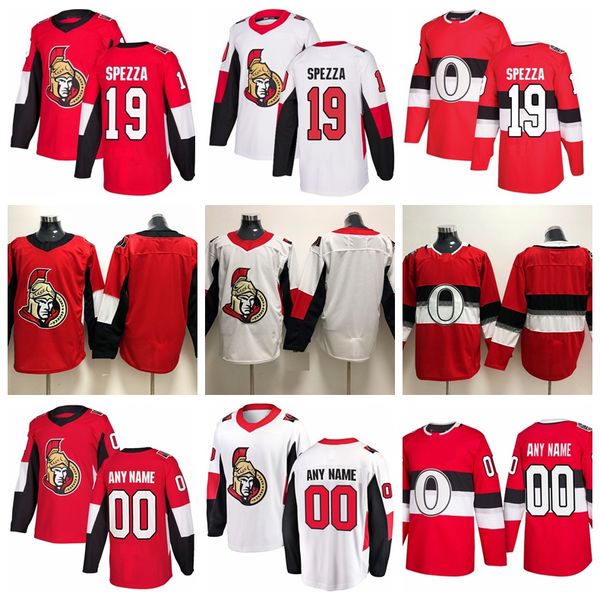 

2019 jason spezza ottawa senators hockey jerseys 100th classic mens custom name home red #19 jason spezza stitched hockey shirts, Black;red
