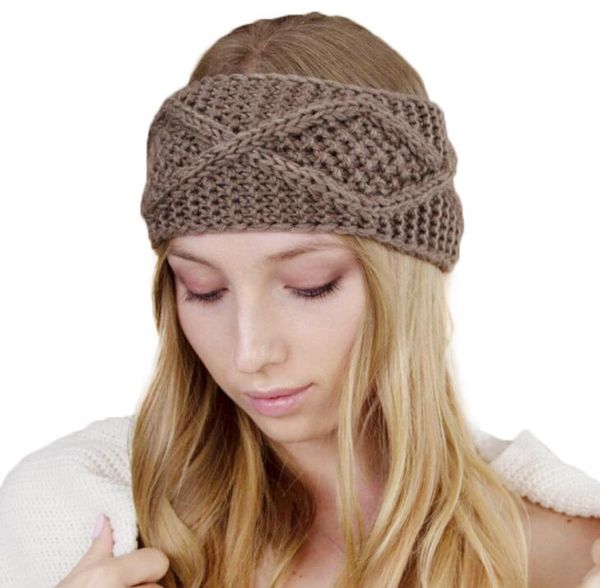 Chegam novas mulheres de crochê feito à mão com alça quente ouvido inverno mais quente Headwrap meninas accessaries cabelo malha torção turbante gorro