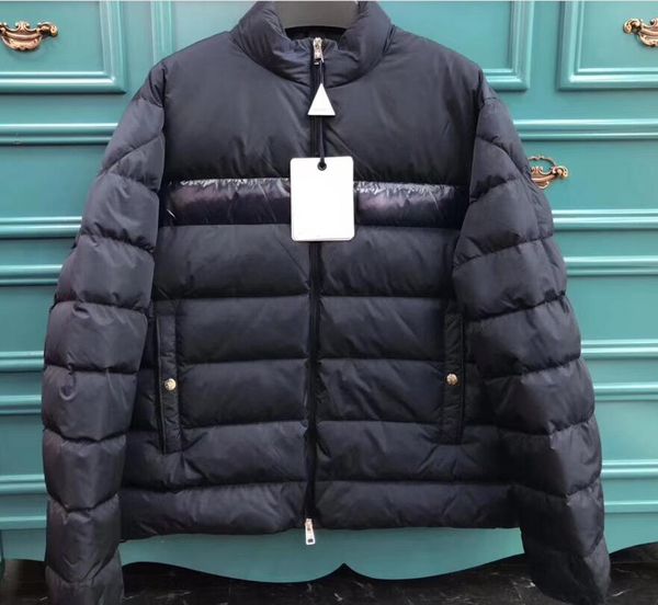 

men's down parkas jacket loose short winter outdoor clothing thick warm clothing 2019 new ski suit european authentic letter stickers 1, Black