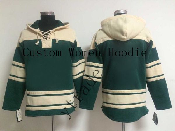 

customized women hoodies hockey winter hoodie hockey jackets long sleeve ladies 005, Black;red