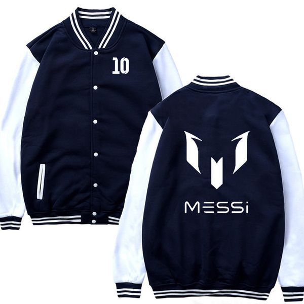 

fashion mens baseball uniform for messi 10 printed baseball jacket men casual tracksuit hip hop harajuku slim fit cloth x, Black;brown