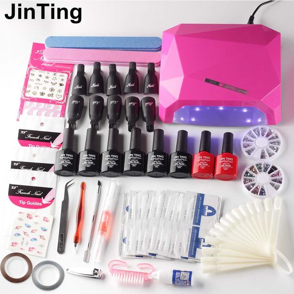 

nail set 24w or 36w uv lamp dryer with nail gel polish soak off manicure products lasting gel polish kit for art tools