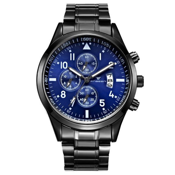

horloges mannen new watch men fashion casual watch quartz stainless steel calendar wrist alloy round relogio, Slivery;brown