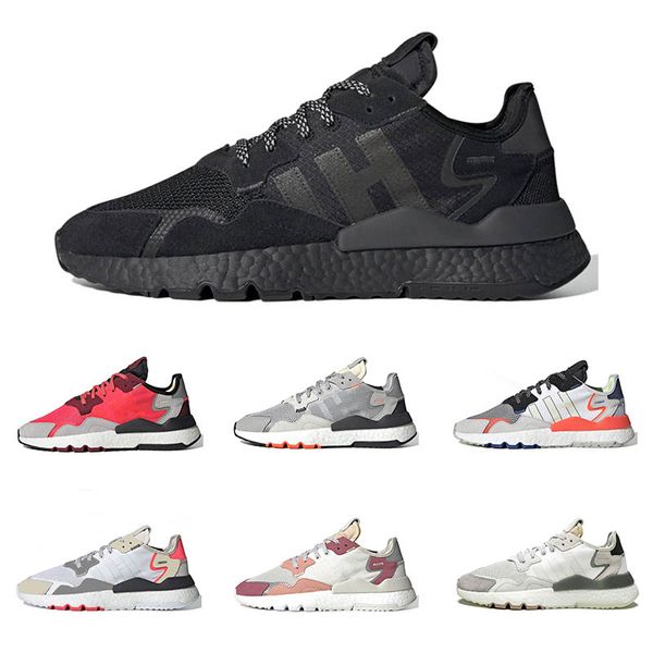 

wholesale 2020 nite jogger sports shoes road safety white ice mint red grey light solid grey luxury brand designer sneakers 36-45, White;red