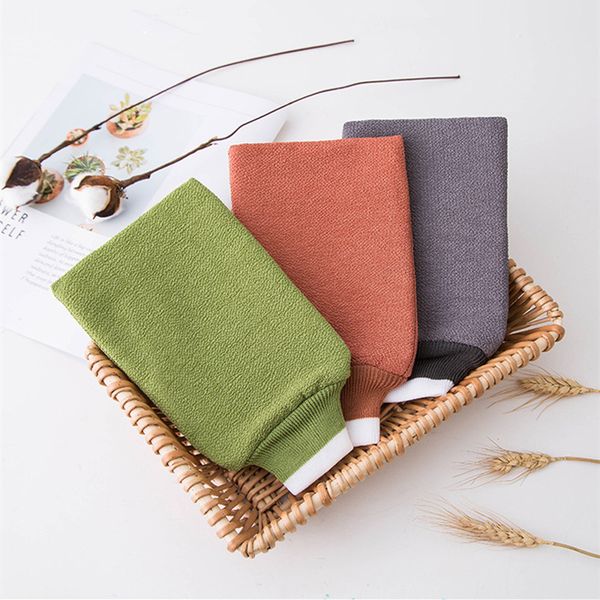 

deep exfoliation glove skin mitt double-sided shower towel rub mud bath gloves bath sponge fast shipping f2418