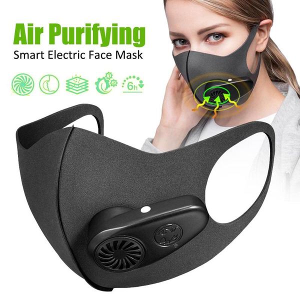 

smart electric mask air purifying anti dust pollution fresh air supply pm2.5 with breathing valve fresh supply black