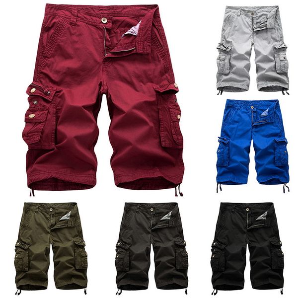 

summer casual shorts men fashion army green camouflage tactical cargo shorts male fashion pocket mens work plus size, White;black