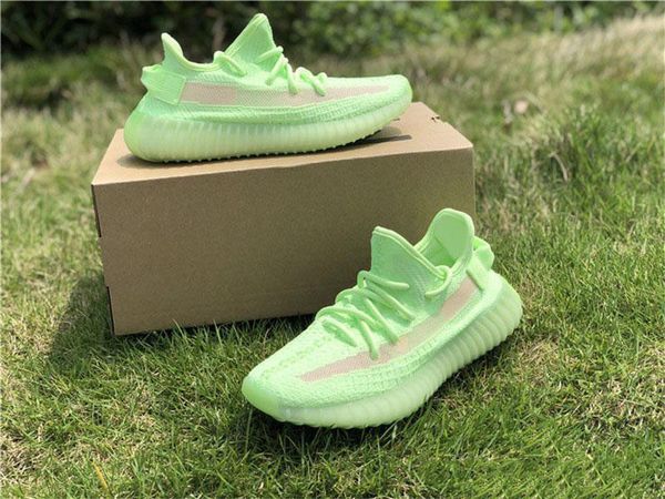 

2019 Authentic 350S V2 GID Glow In The Dark EH5360 Kanye West Man Women Running Shoes Black FU9161 Clay Static EF2905 Sneakers With Box