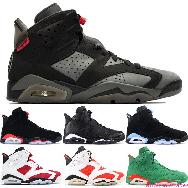 

6 кармин баскетбольная обувь 6s unc черный синий белый инфракрасный низкий хром женщины мужчины спорт синий красный орео альтернативный орео