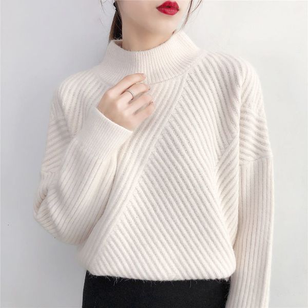 

designer sweater women sweaters pull femme winter autumn knitted cashmere sweater women korean casual basic jumpers thicken pullovers, White;black