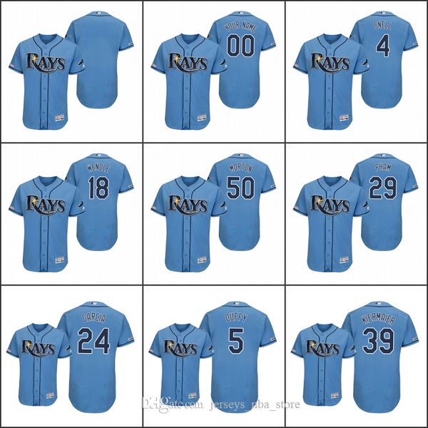

tampa bay rays men #5 matt duffy 24 avisail garcia 23 jake odorizzi women youth authentic flex base alternate custom jersey, Blue;black