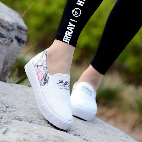 

new arrivals women ladies lace walking shoes sports muffin shoes shallow canvas round toe sapatos femininos