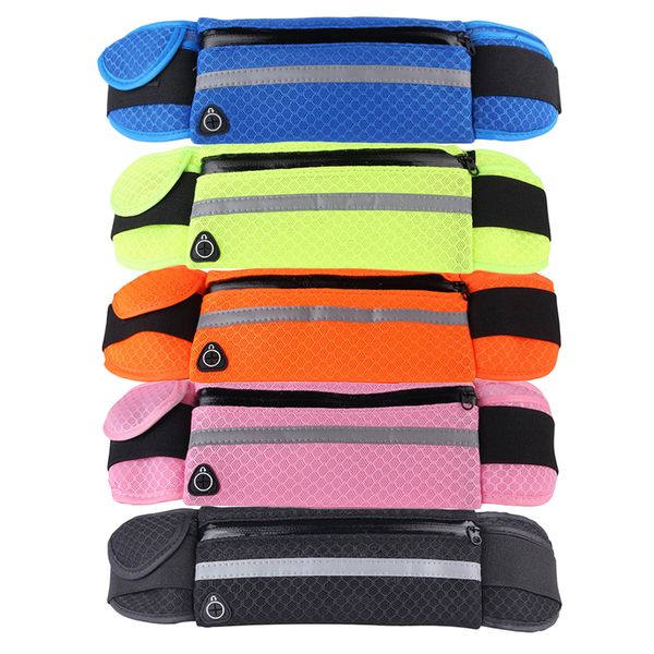 

tactical waterproof running waist bag outdoor sports anti theft slim cell phone bag, Black;gray