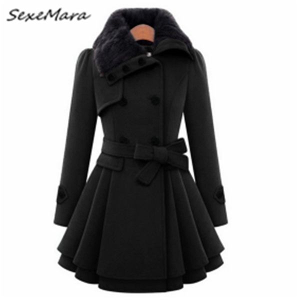 

двубортный blet черный повседневный регулярное модное пальто плюс размер 2019 тонкий твердый длинное пальто осень женщины, Black