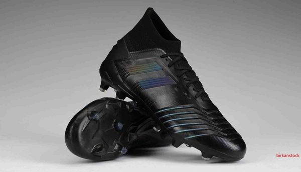 

new laceless predator 19 men football cleats boots dark script input code soccer shoes high chuteiras de futebol