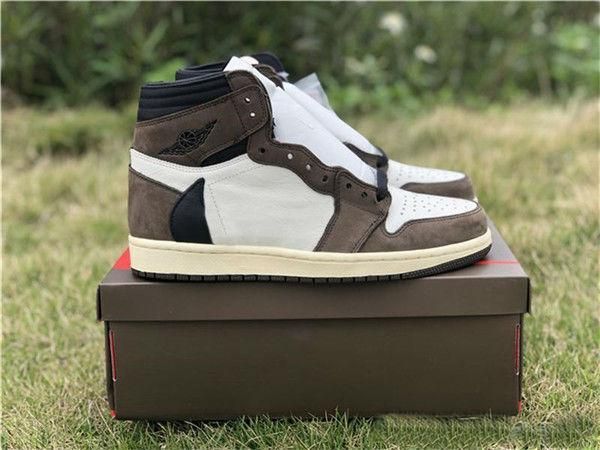 

2019 travis scott logo high basketball shoes brown scott mens designer sneakers 1 skate trainers cct10